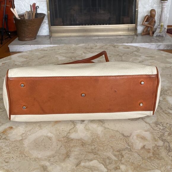 Valentina Two-Tone Genuine Leather Satchel Shoulder Bag Made in Italy - Picture 9 of 14